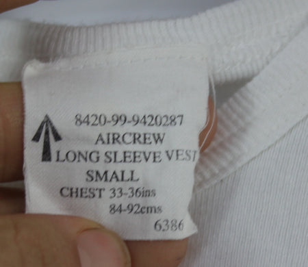 Genuine Surplus British Aircrew Thermal Long Sleeve Top Cotton White
