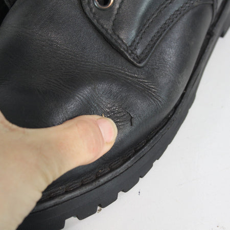 Austrian Army Summer Boots Black Leather UNlined Need Resoling EU43 UK9 (3868)