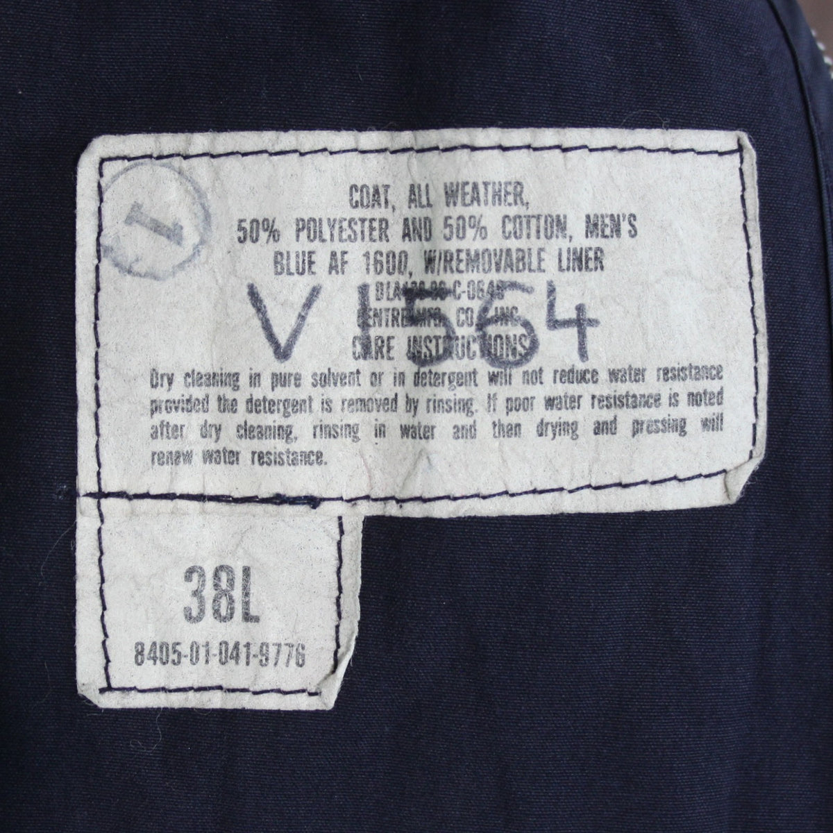 Genuine Surplus US Airforce Coat All Weather Navy Water Resistant 38" (3357)