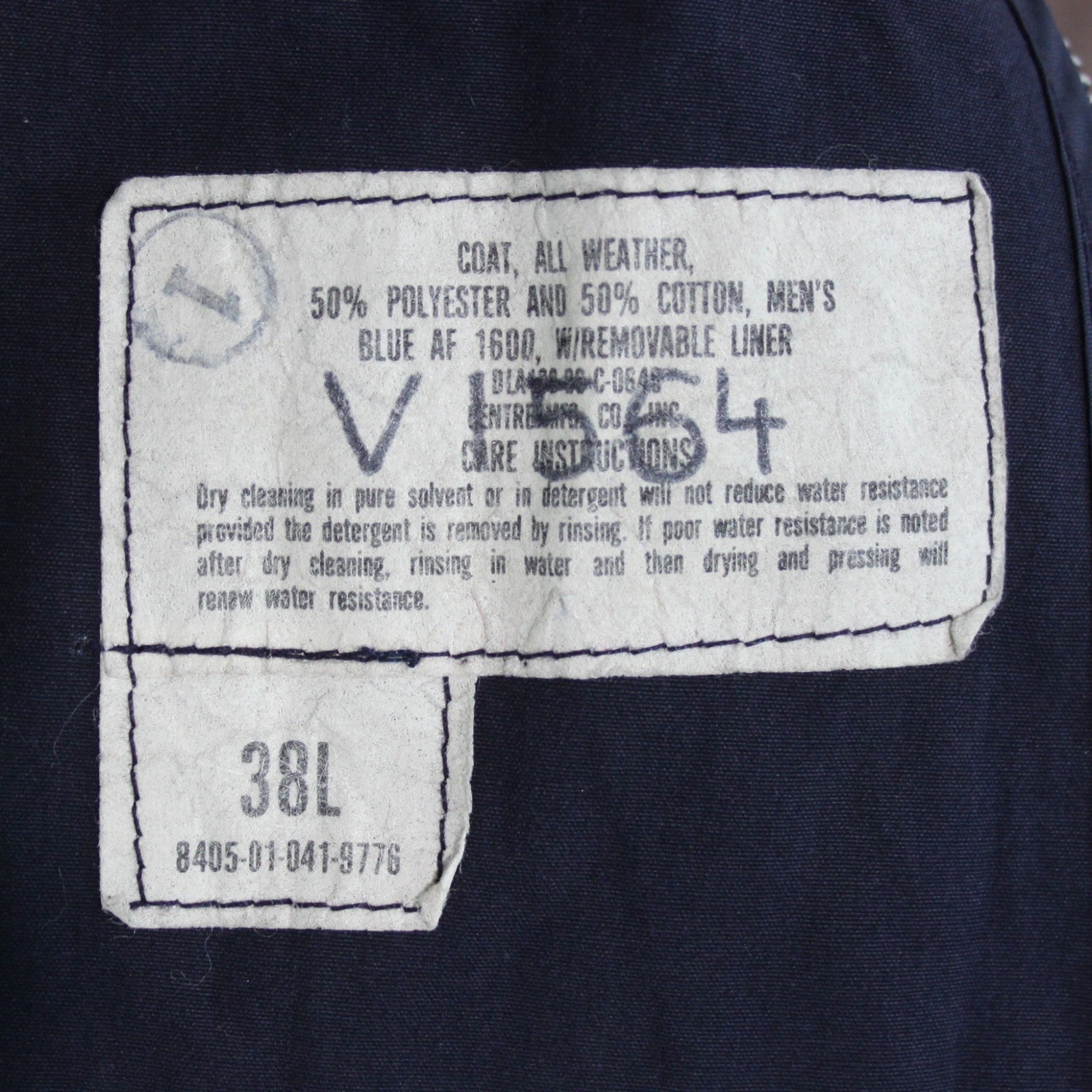 Genuine Surplus US Airforce Coat All Weather Navy Water Resistant 38" (3357)