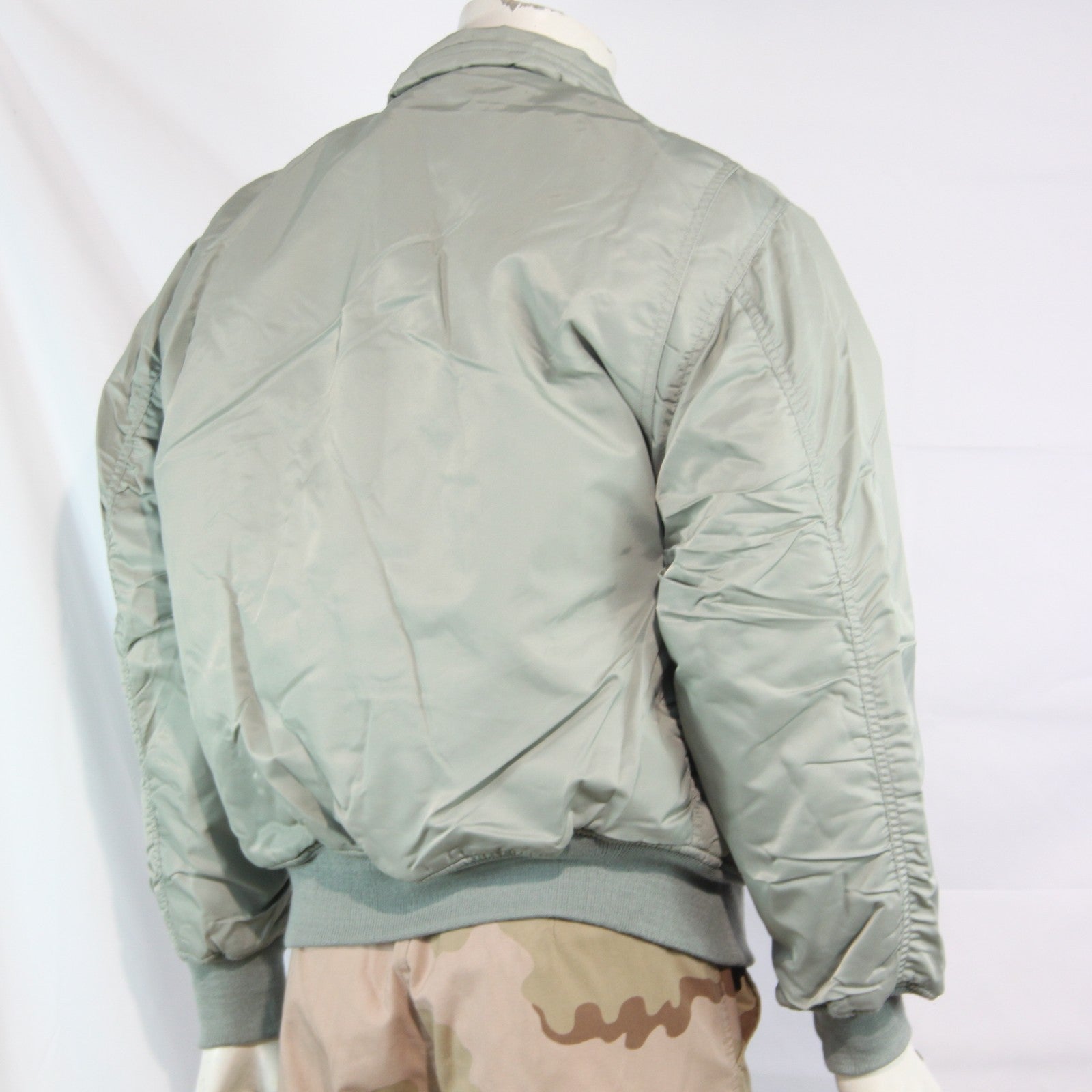 Highlander MA2 Bomber Jacket Plain Collar Padded Silver Grey Medium