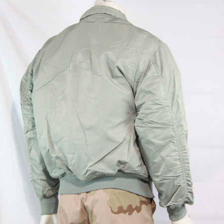 Highlander MA2 Bomber Jacket Plain Collar Padded Silver Grey Medium