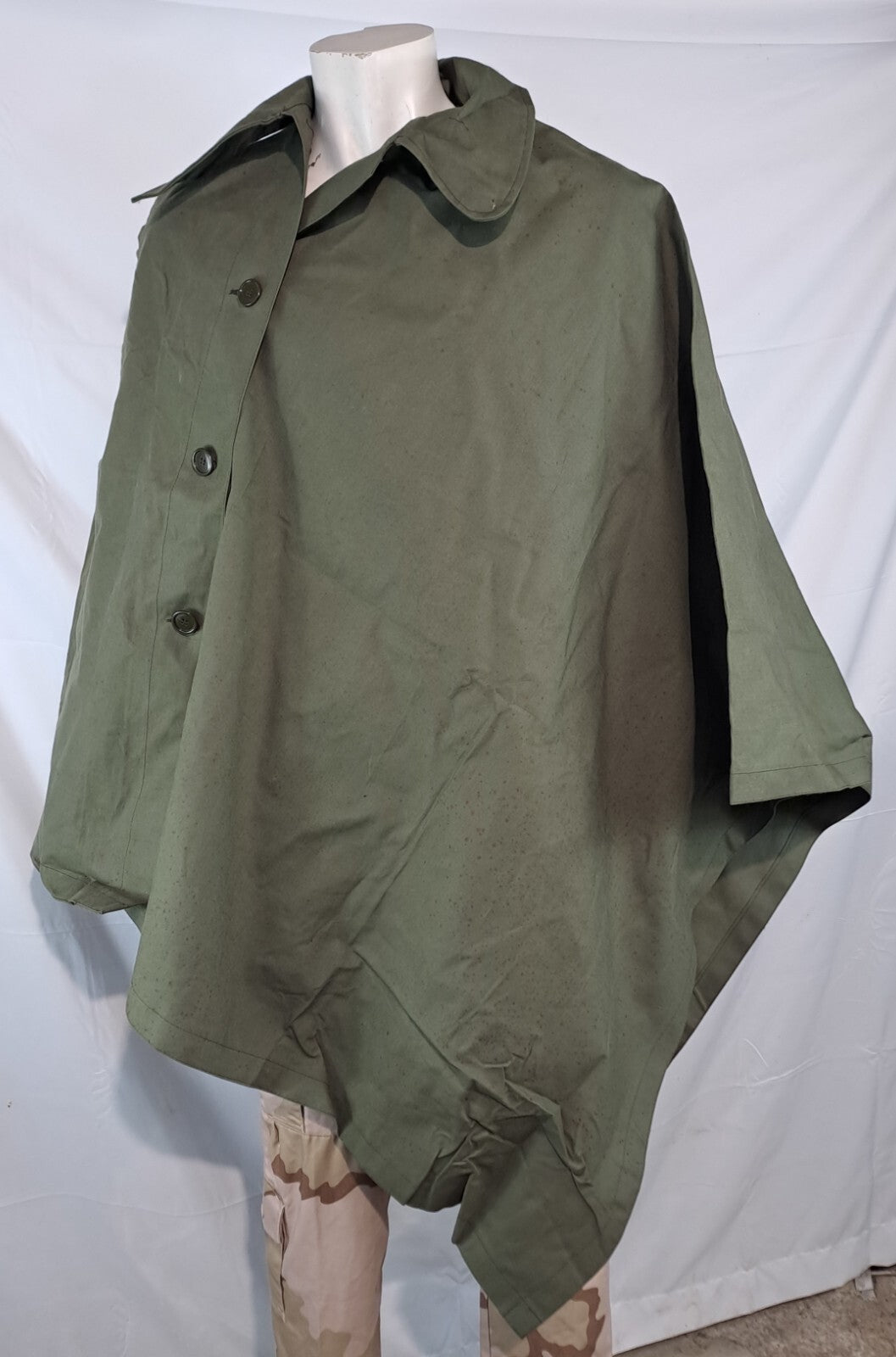 Genuine Surplus Vintage Dutch / Belgian Rain Cape Cloak Jacket Asymmetric (3055)