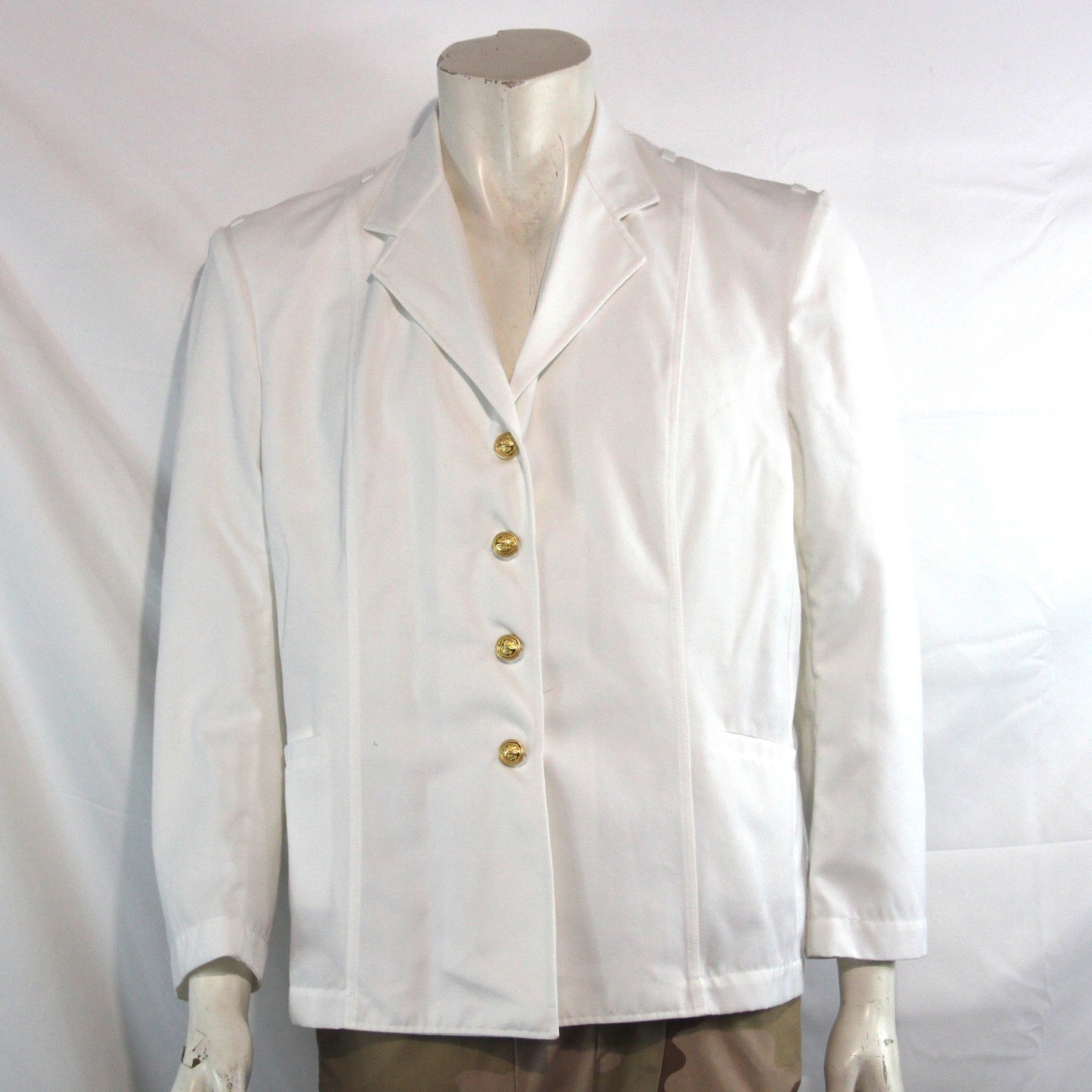 Womens Genuine Surplus French Army Dress Jacket White UK 18 (4299)