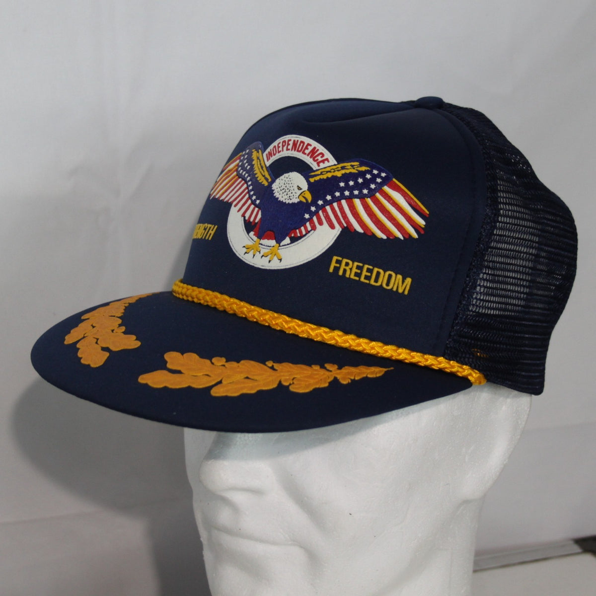 NEW American Patriotic Eagle Truckers Cap Baseball Cap Peak Navy (3532)