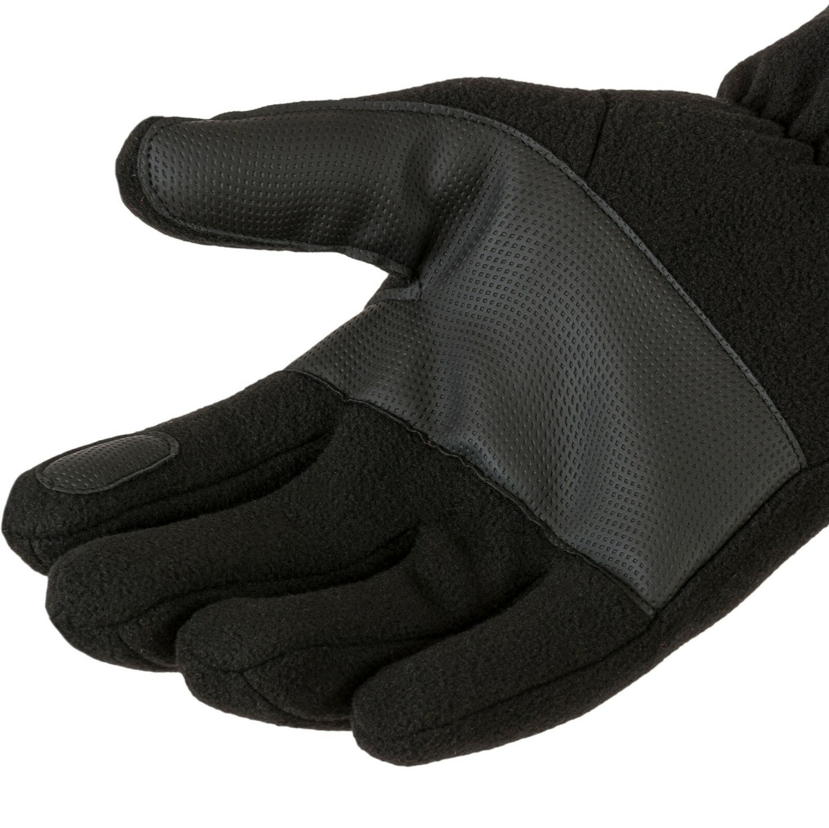 Highlander Polar Fleece Gloves Non Slip Palm Black Thermal Winter