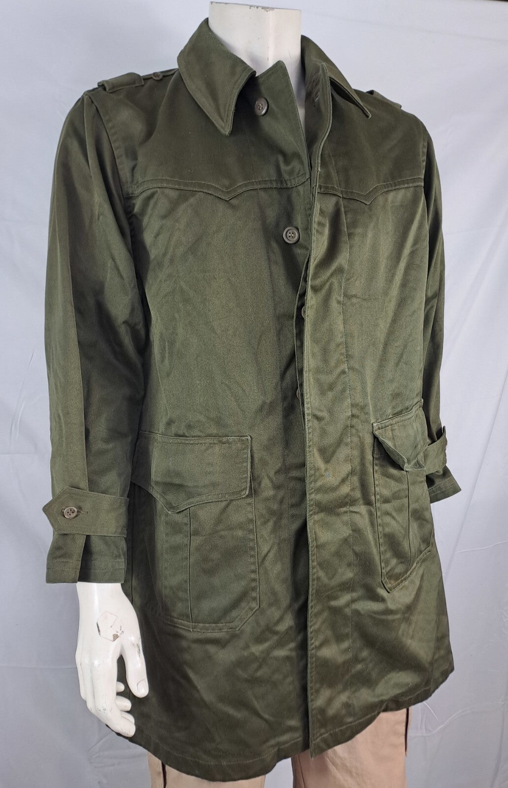 Genuine Surplus Czech Army Parka Unlined Olive Green Canvas No belt (1671)