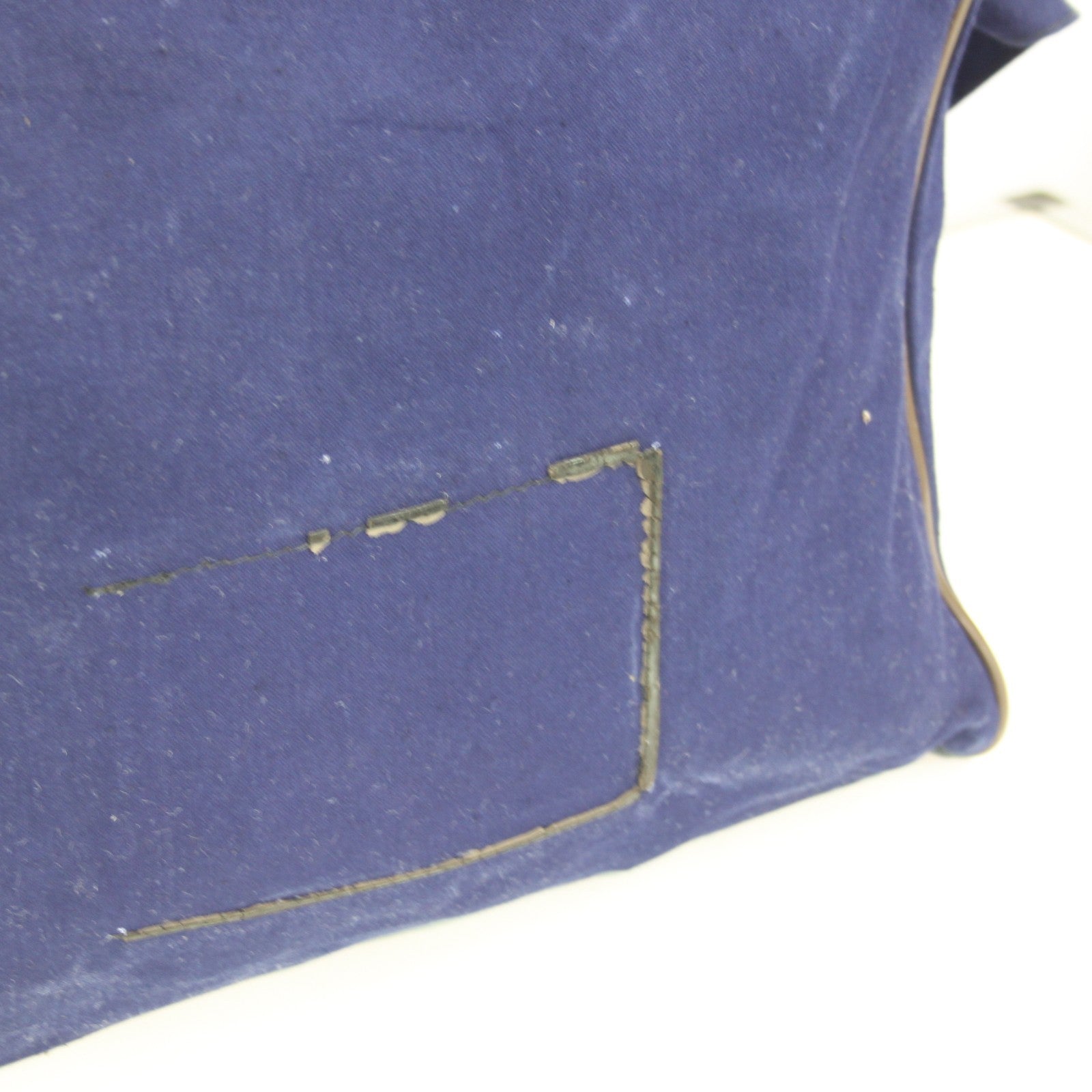 Navy Blue Fabric Side Bag Brushed Feel Fabric Flexible Rigid Base (3446)