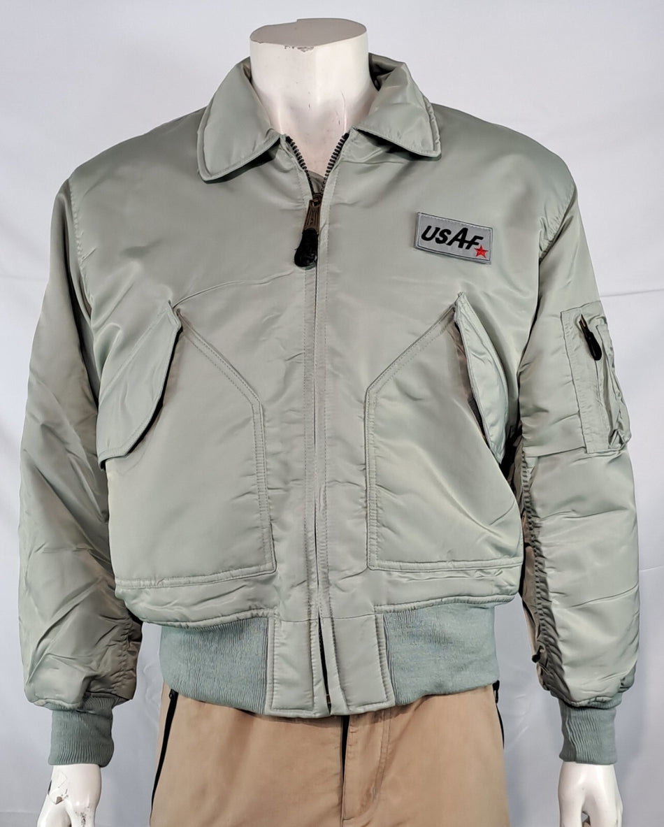 Highlander MA2 USAF Style Bomber Jacket Plain Collar Padded Silver Grey XXS-M