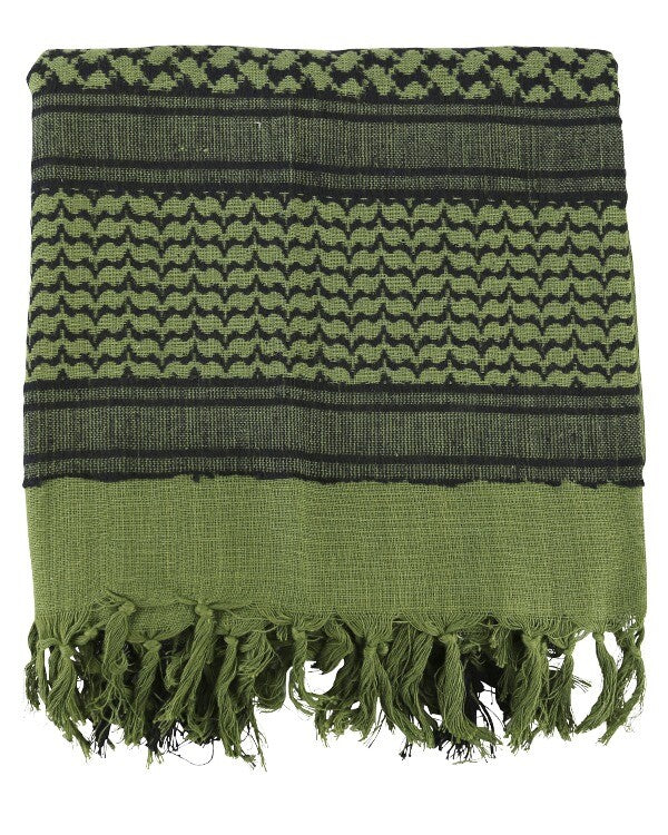 Cotton Shemagh Scarf Tassels Edges Woven Eastern Style Olive Red Whit