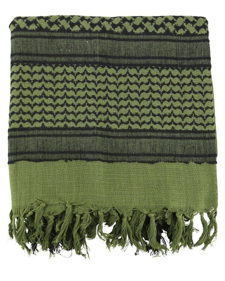 Cotton Shemagh Scarf Tassels Edges Woven Eastern Style Olive Red Whit