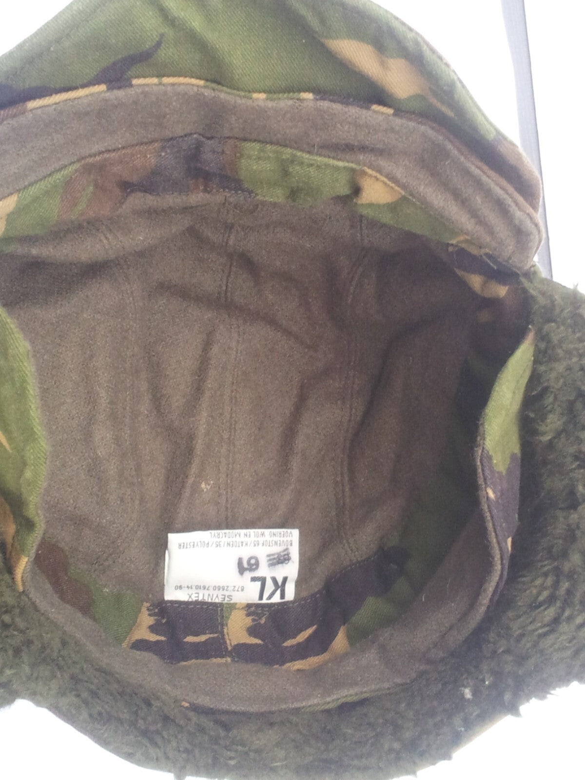 Genuine Surplus Dutch Ex Army Winter  NATO Hat Fur-lined DPM Peaked Thermal Warm