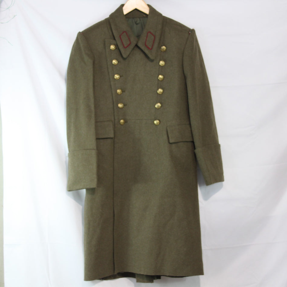 Bulgarian Army Overcoat Greatcoat Genuine Surplus Khaki Green32-34" Chest (3515)