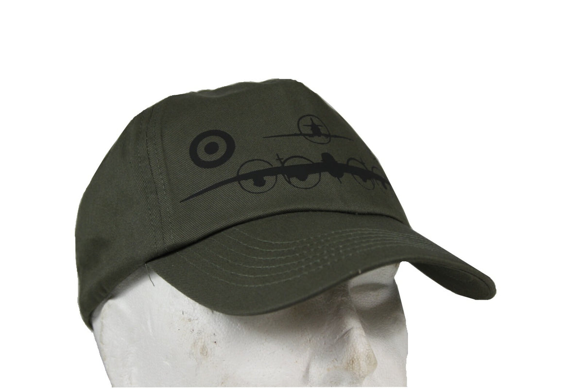 Warbird Print Exclusive Printed Baseball Cap Cotton Lancaster Spitfire RAF Plane