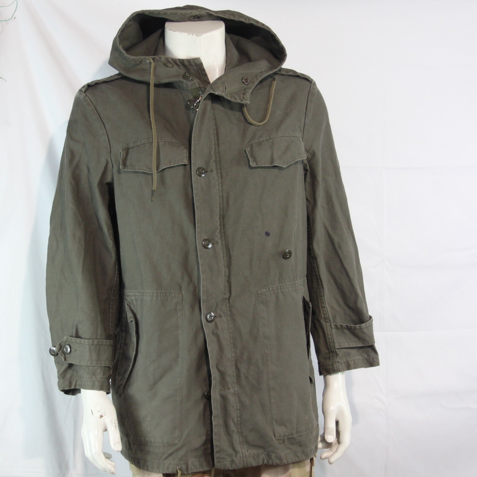 Genuine Surplus German Army Parka Olive Unlined Canvas Military Grade 2 (3746)