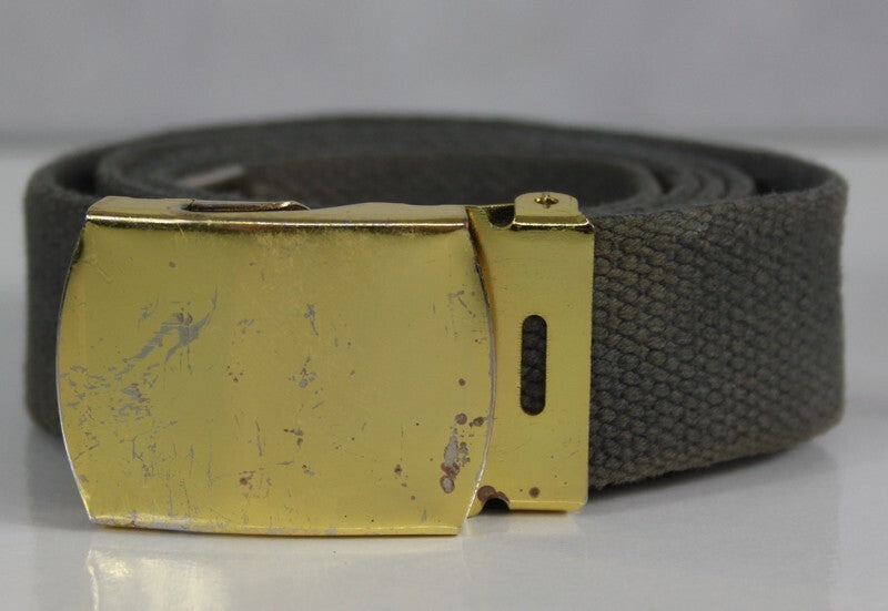 Genuine Surplus Dutch Army Belt 30mm Wide Army Military Metal Buckle Black green