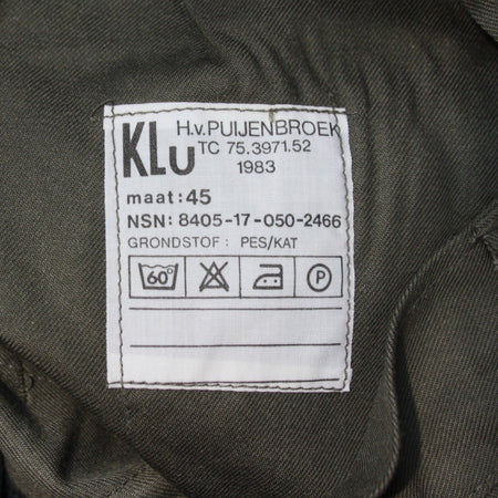 Genuine Surplus Dutch Airforce Combat Trousers Military Olive  28" Waist (3689)