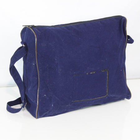 Navy Blue Fabric Side Bag Brushed Feel Fabric Flexible Rigid Base (3446)