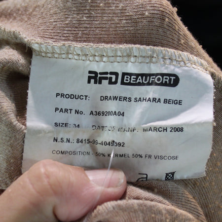 Genuine Surplus British Army Fighting Vehicle Long Johns Sand 34" Waist (2765)