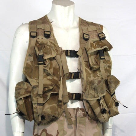 Genuine Surplus British Army Desert Assault Vest Action Vest Pouches Camo 3332