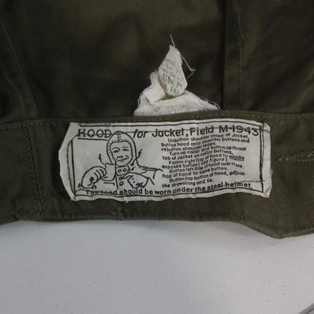 US Army Hood For M1943 Field Jacket Genuine Surplus Vintage Canvas (3938)