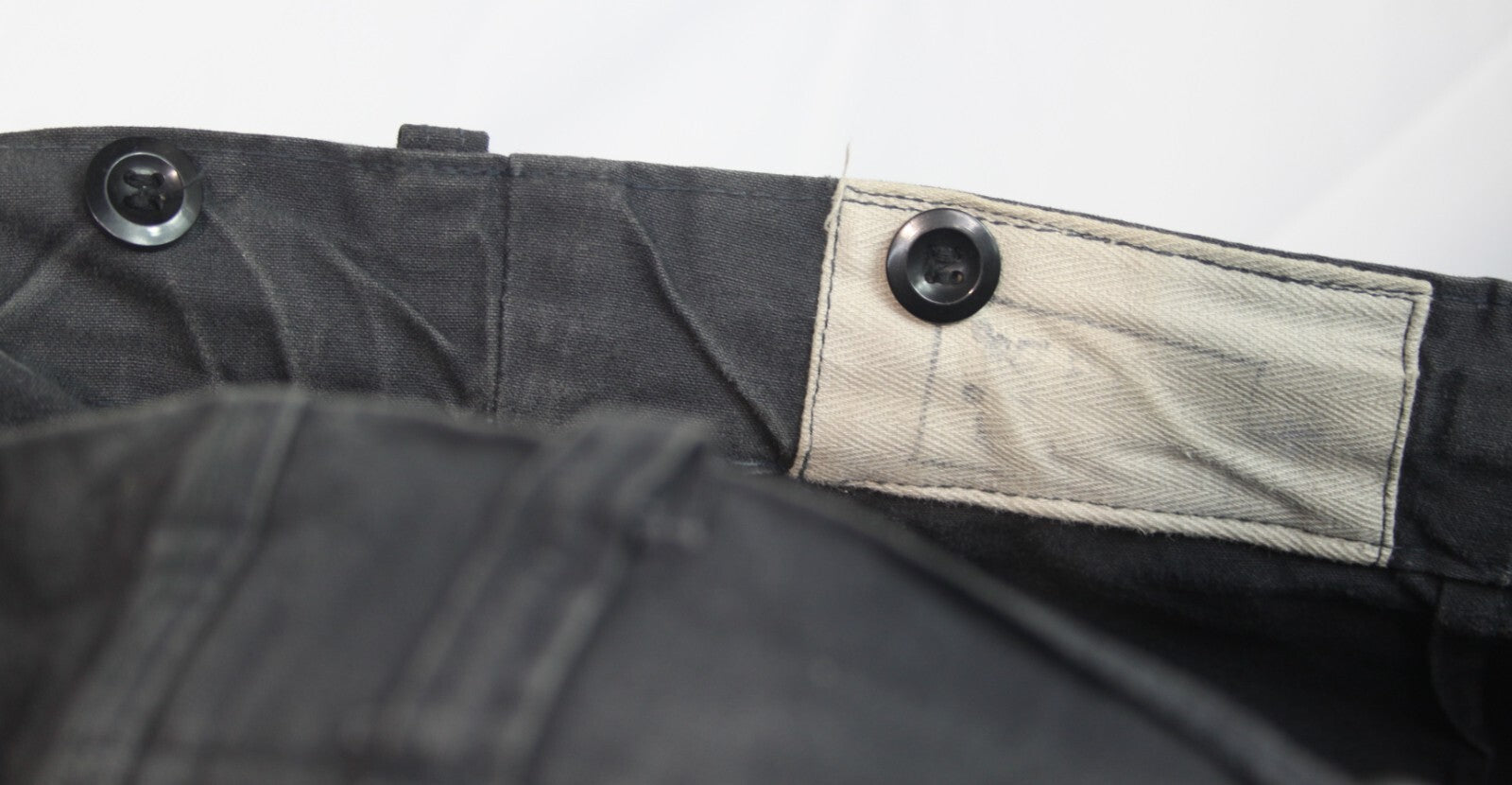 Genuine Surplus French / Belgian Vintage Canvas Trousers Stiff Navy 46" (1532)