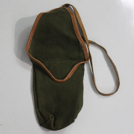 Genuine Surplus French Army Canvas Pouch Vintage Leather Trim (3467)
