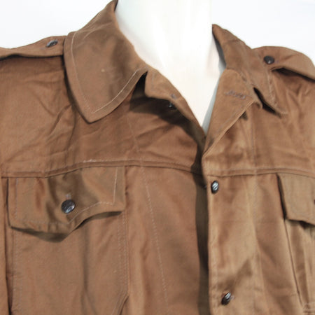 Genuine Surplus Romanian Army Working Jacket Shirt Brown Canvas Shiny Satin 3159