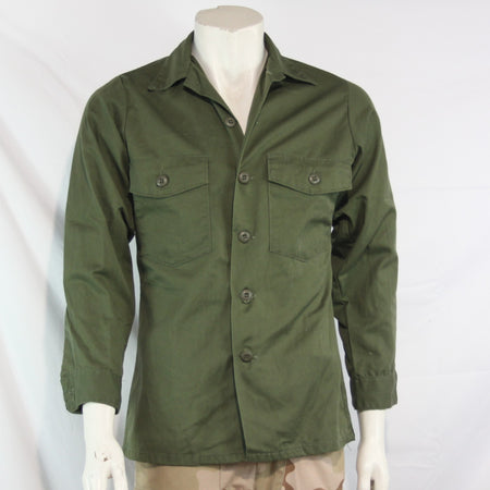 Vintage US Army Shirt Olive Utility Shirt Genuine Surplus 14.5"  (4133