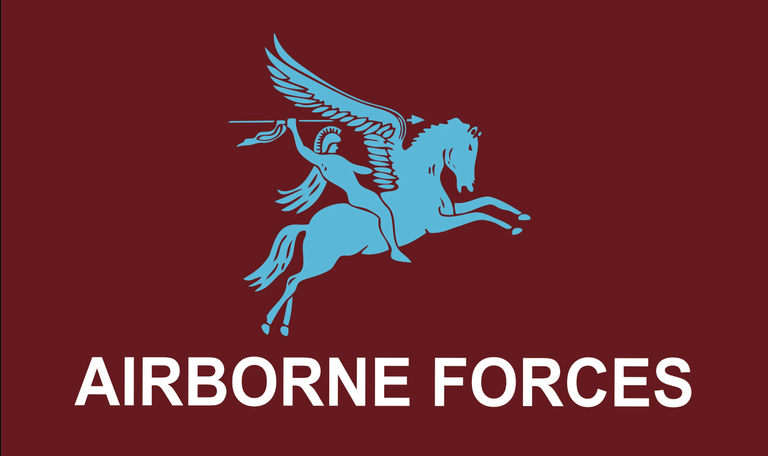 Pegasus Airborne Forces Text FLAG 5' x 3' British Army Military Regiment Armed