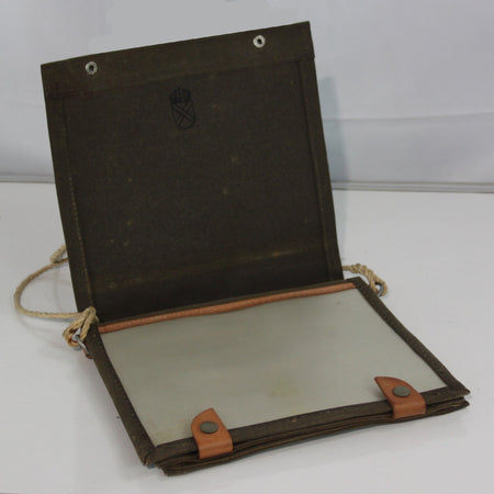 Genuine Surplus Swedish Army Vintage Map Case Leather Trim  (3395)