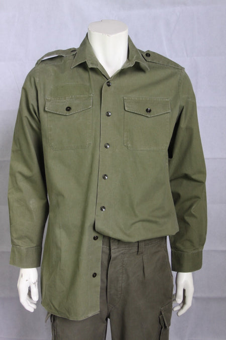 Genuine Surplus Vintage British Army Cotton Working Shirt Olive Green