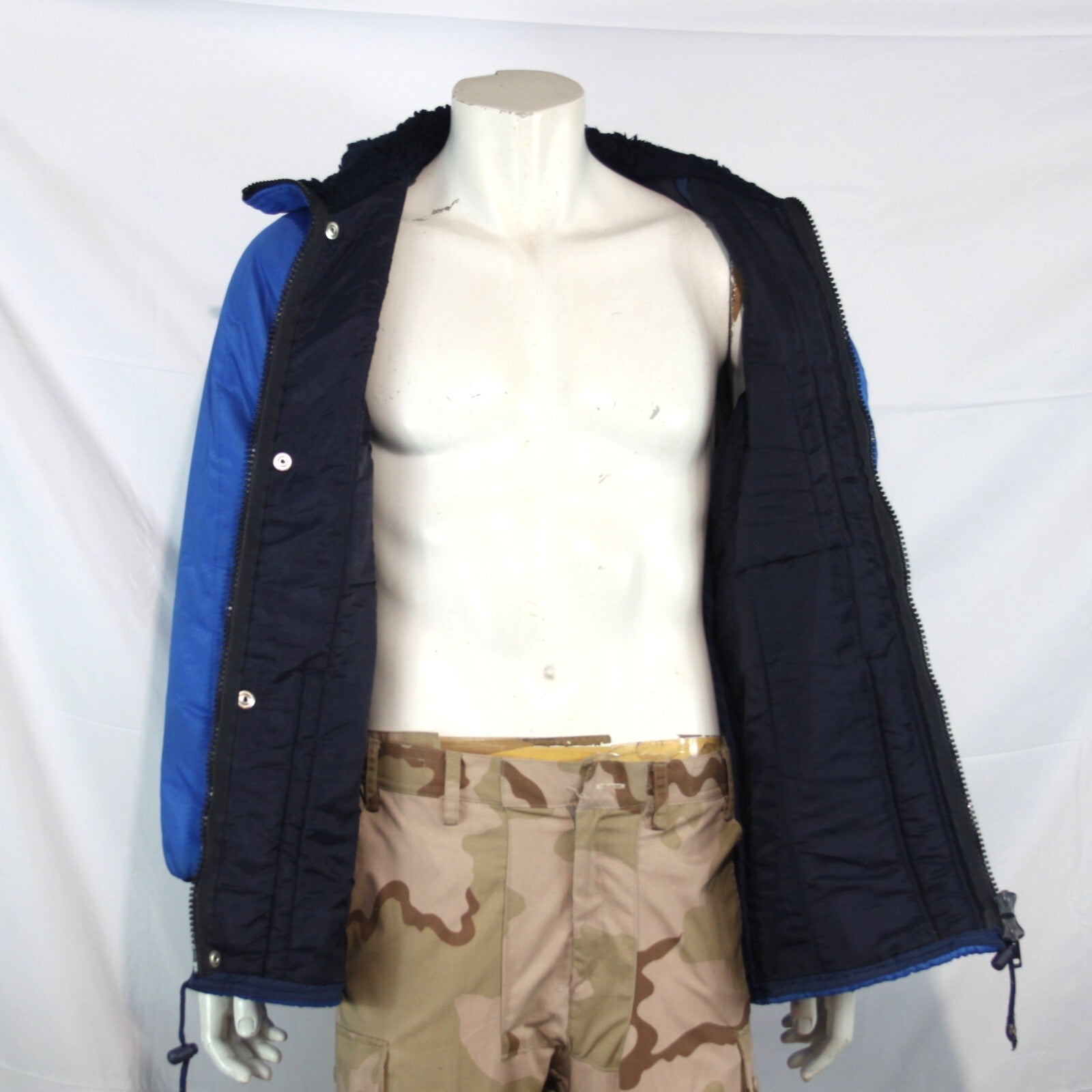 Genuine Surplus French Freezer Jacket WInter Quilted Thermal Blue (3171)