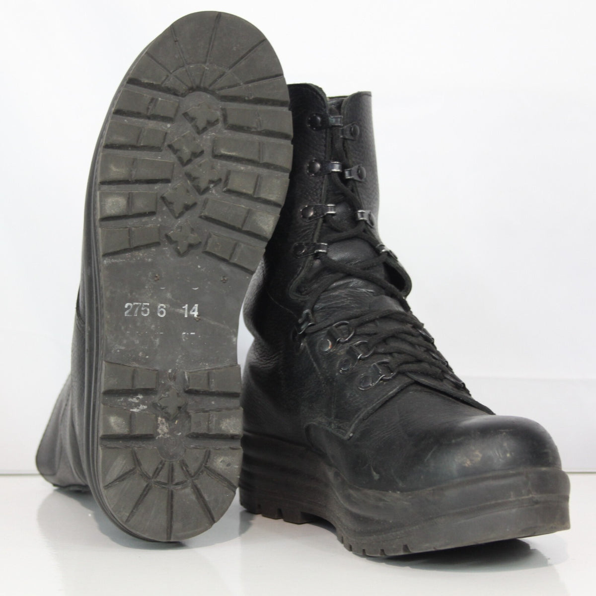 Genuine Surplus Swiss Army Black Leather Ranger Boots Grade 1 (3309)