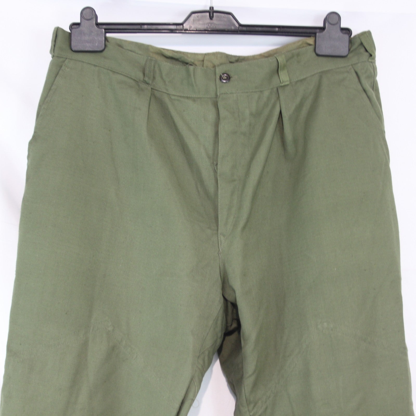 Genuine Surplus Romanian Army Vintage Trousers Stirrups Olive 38" Waist (3678)