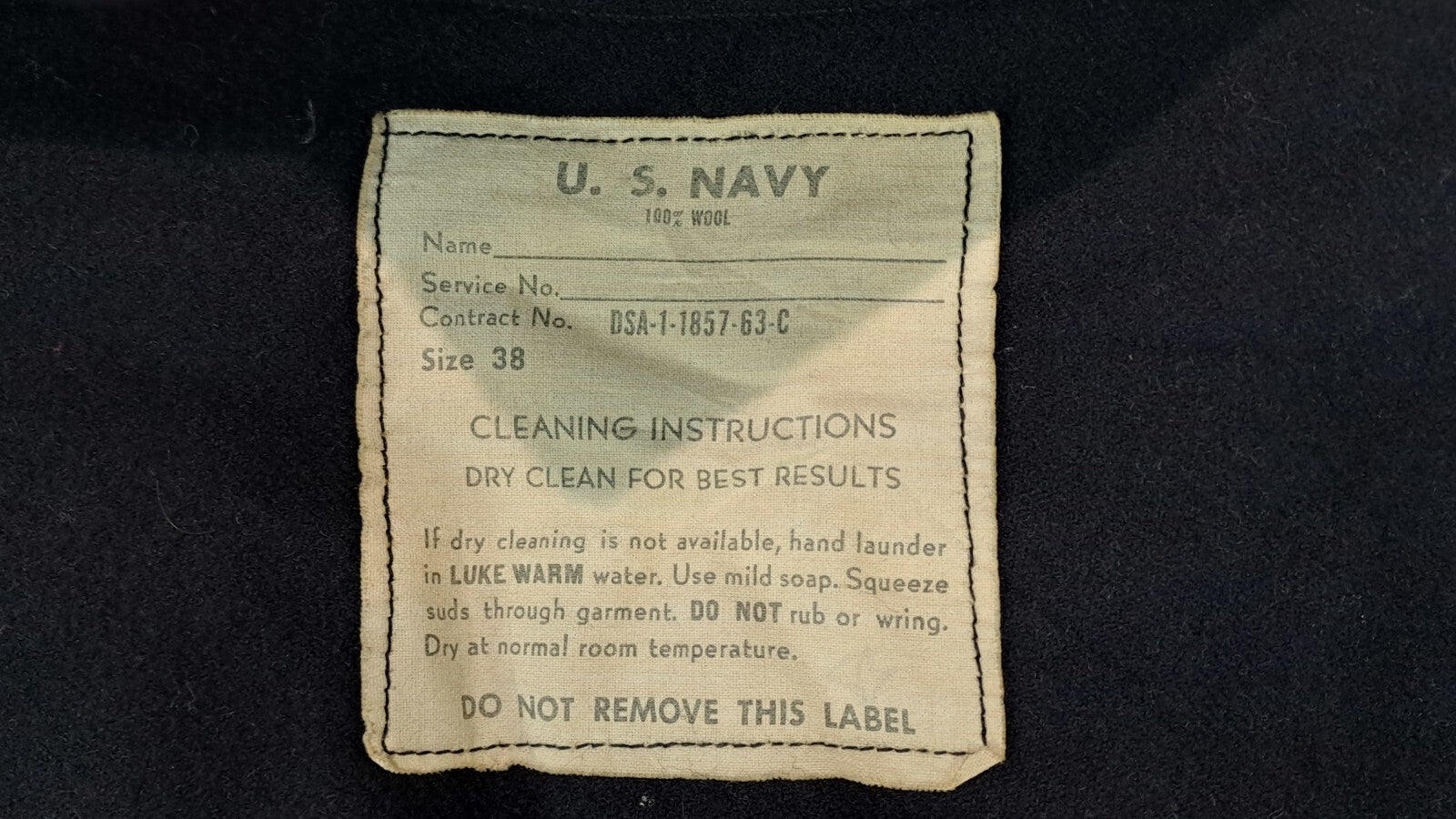 Genuine Surplus Vintage US Navy Sailors Middy 38" Chest Repaired (2699)