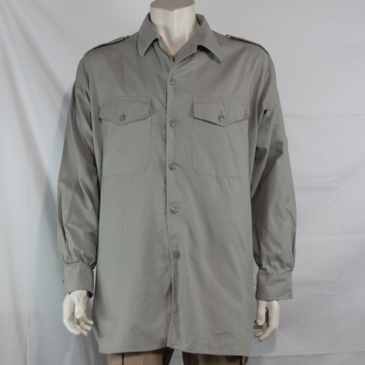 Genuine Surplus Spanish Army Grey Shirt Eagle Epaulettes 48-50" Chest (3618)