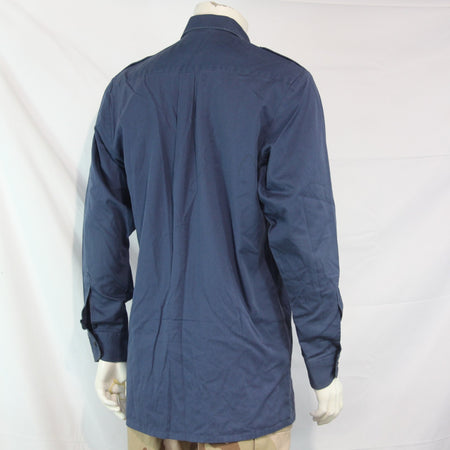 Blue Polycotton Military Office Work Shirt Long Sleeve Genuine Surplus  (4229)