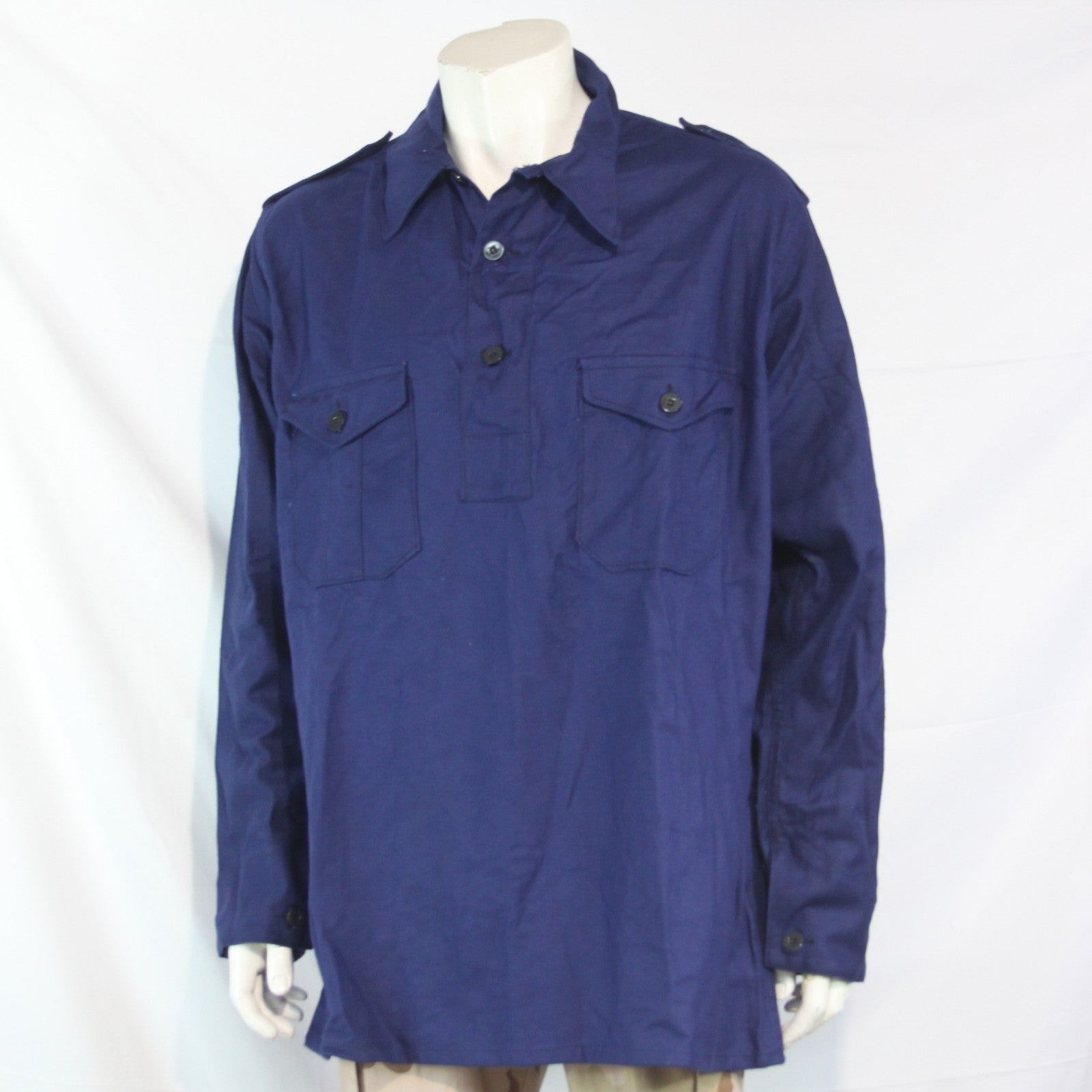 1970's Swedish Vintage Naval Shirt Military Genuine Surplus 46" (4227)