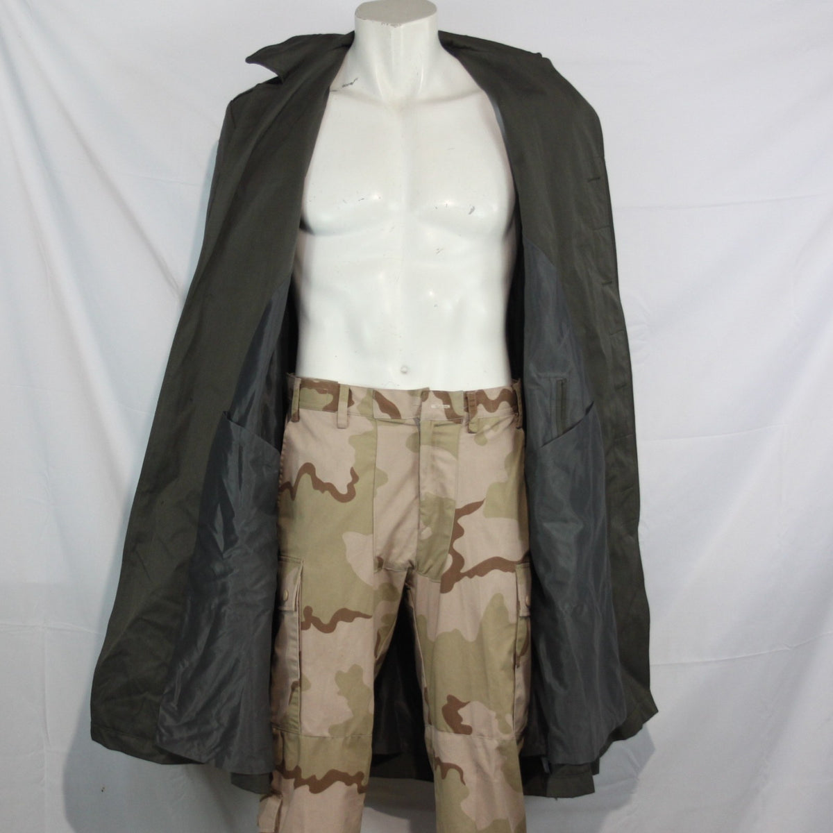 Genuine Surplus British Royal Marines Raincoat Grey Khaki 40-42" (3337)