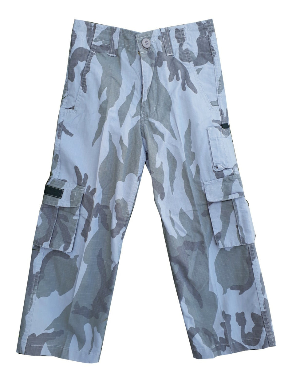 Highlander Kids Grey Stonewashed Urban Camo Trousers Combats Style  Army