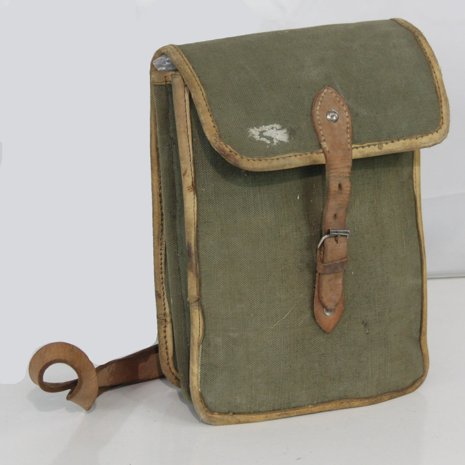 Genuine Surplus Vintage East European Army Map / Admin Case Leather trim (3438)