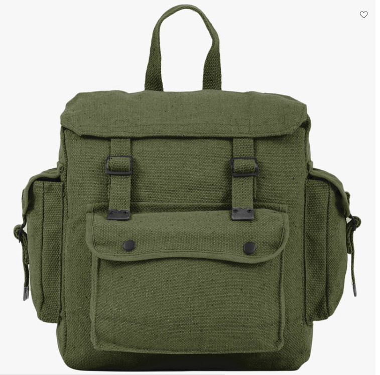 NEW Large Canvas Webbing Backpack Rucksack Pocketed Haversack  fishing satchel