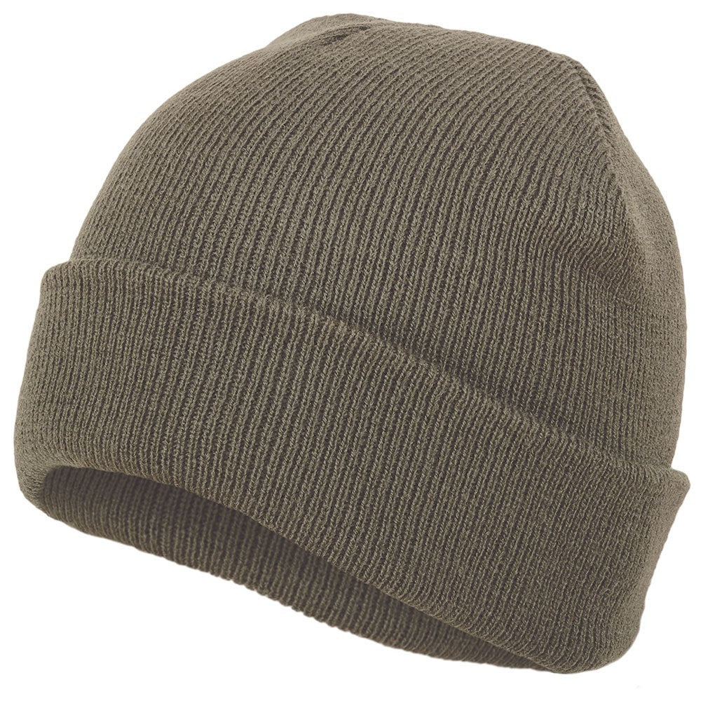 Highlander Deluxe Watch Hat Acrylic Knitted Bob Hat Black Green Tan Thermal