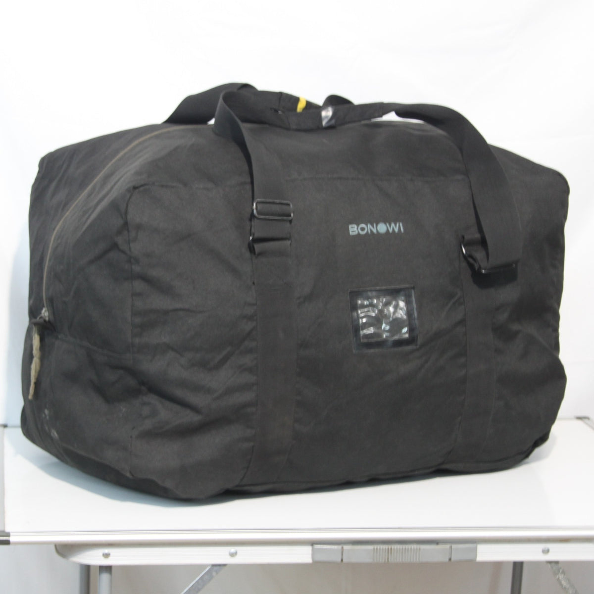 Bonowi Black Holdall Tough Large Cargo Bag Duffle Repaired 3846