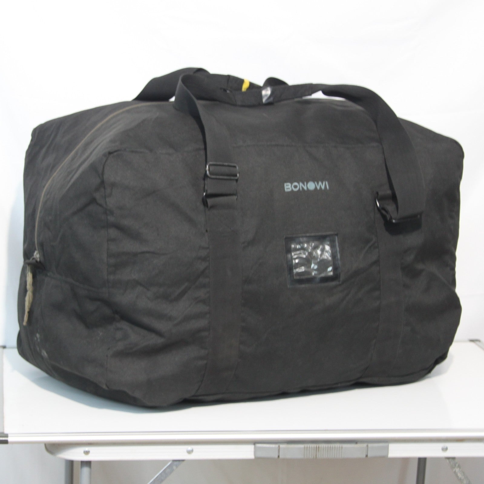 Bonowi Black Holdall Tough Large Cargo Bag Duffle Repaired 3846