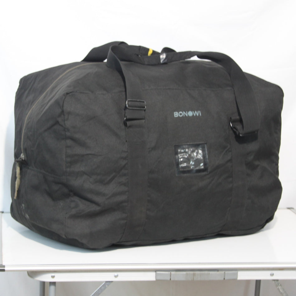 Bonowi Black Holdall Tough Large Cargo Bag Duffle Repaired 3846