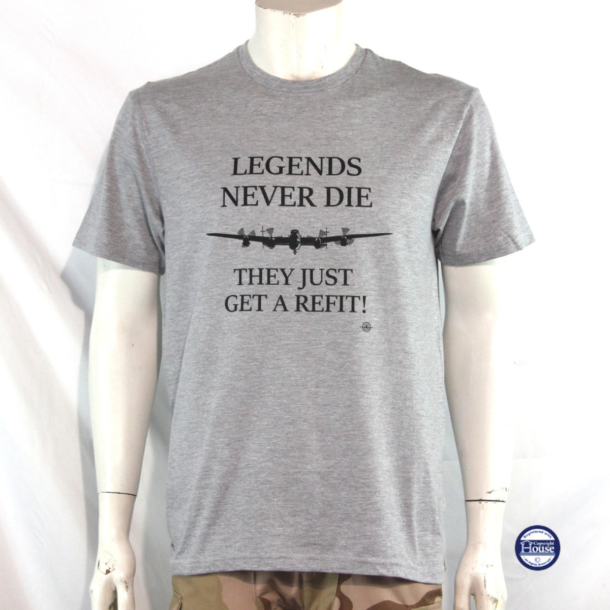 Legends Never Die Avro Lancaster Exclusive Printed T-Shirt Mens Warbird Print