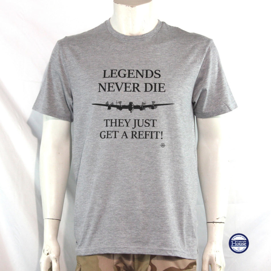 Legends Never Die Avro Lancaster Exclusive Printed T-Shirt Mens Warbird Print