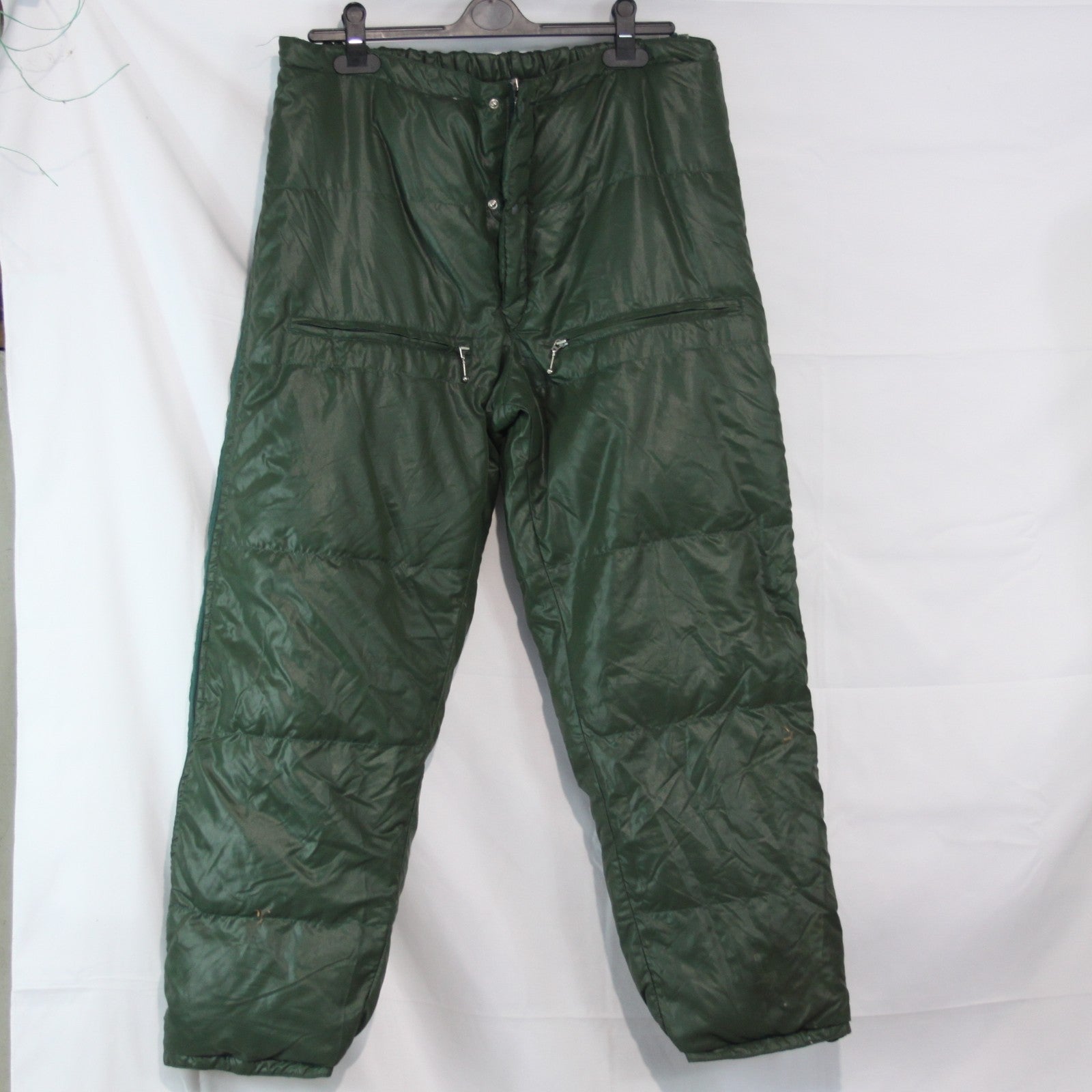 Down FIlled Thermal Trousers Padded Winter French Army Repaired 38-40" W (3888C)